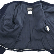 Chanel Setup Suit Jacket Skirt Navy 97P #42 196298