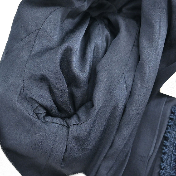 Chanel Setup Suit Jacket Skirt Navy 97P #42 196298