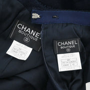 Chanel Setup Suit Jacket Skirt Navy 97P #42 196298