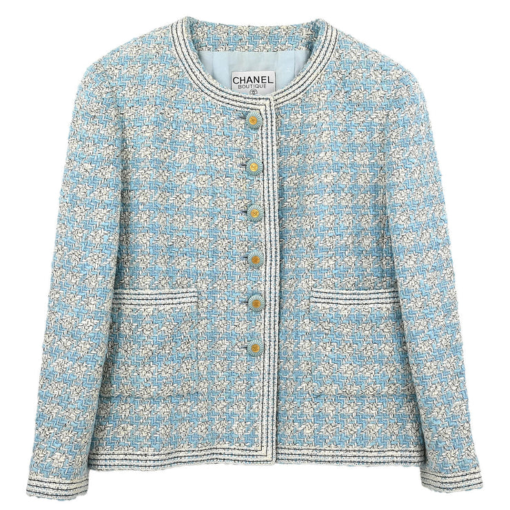 Chanel Single Breasted Jacket Light Blue 93P #42 196300