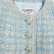 Chanel Single Breasted Jacket Light Blue 93P #42 196300