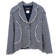 Chanel Single Breasted Jacket Navy 08P #38 196301