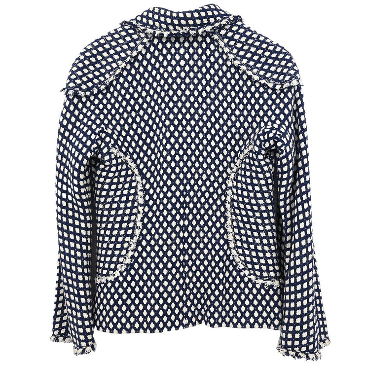 Chanel Single Breasted Jacket Navy 08P #38 196301