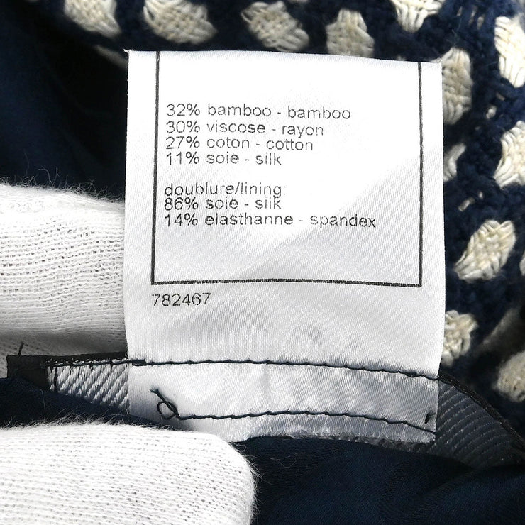 Chanel Single Breasted Jacket Navy 08P #38 196301