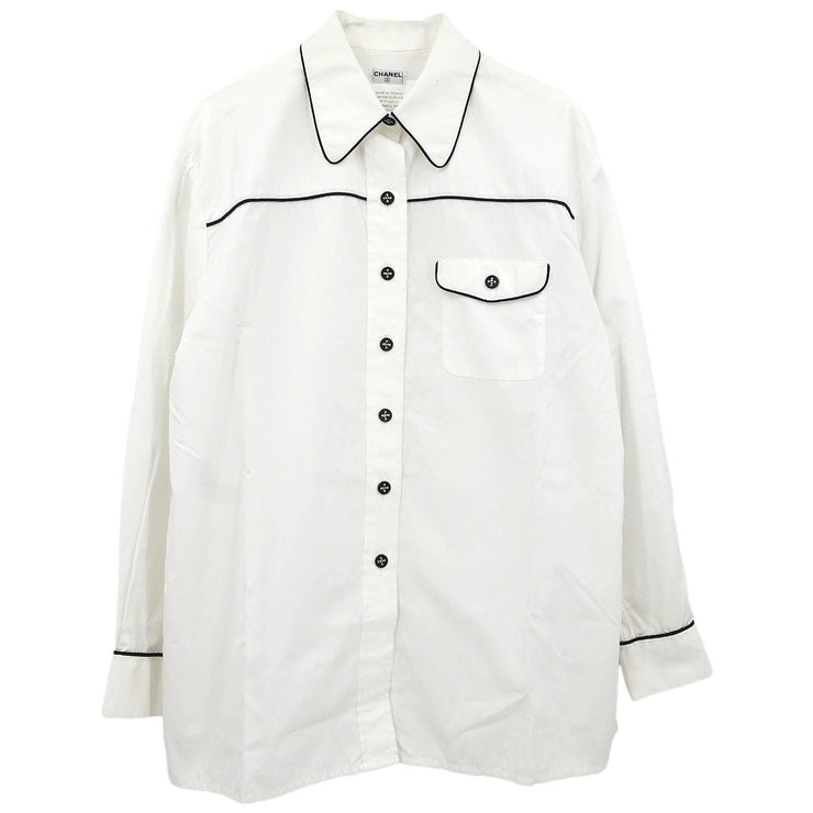 Chanel Shirt Blouse White 03928 #42 196303
