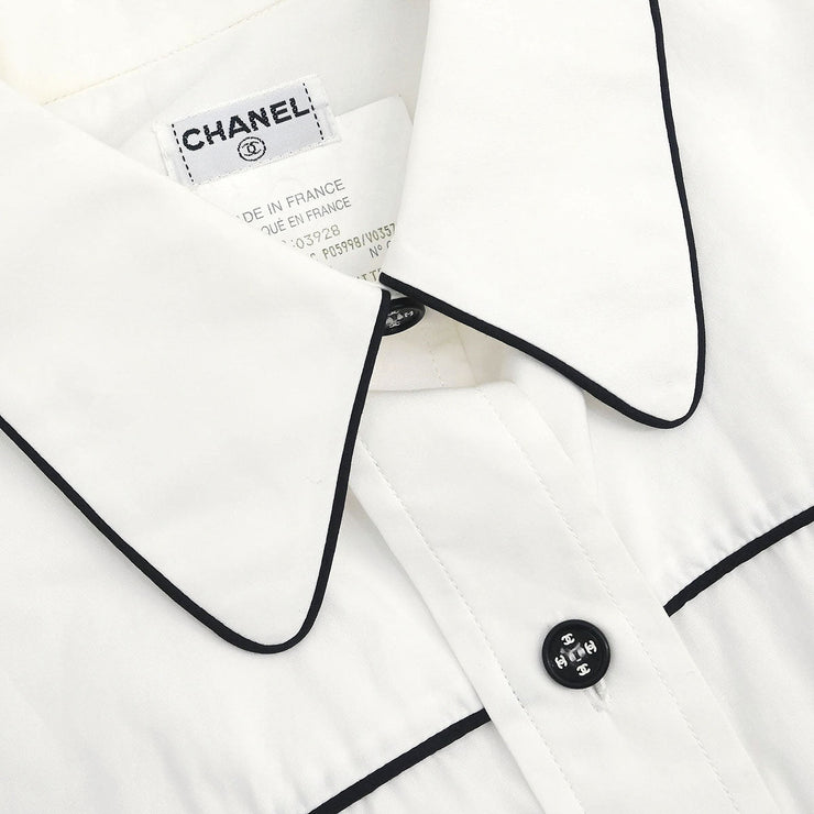 Chanel Shirt Blouse White 03928 #42 196303