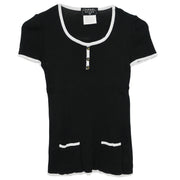 Chanel Short Sleeve Top Black 95P #36 196305