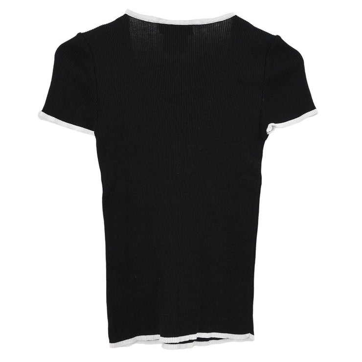 Chanel Short Sleeve Top Black 95P #36 196305