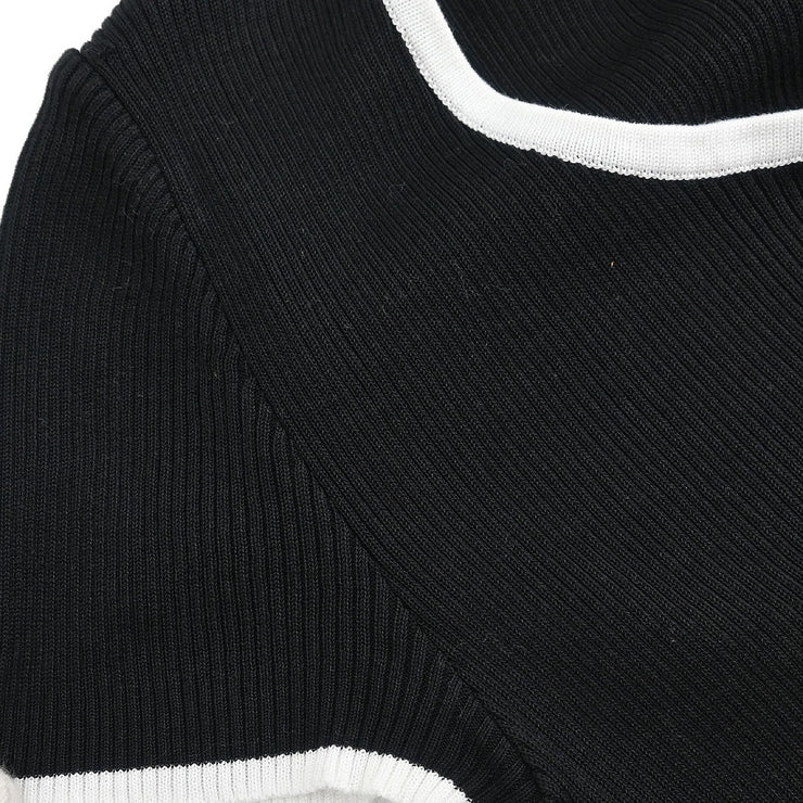 Chanel Short Sleeve Top Black 95P #36 196305