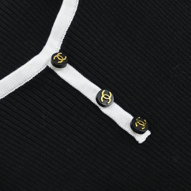 Chanel Short Sleeve Top Black 95P #36 196305