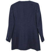 Chanel Collarless Jacket Navy 96P #38 196307