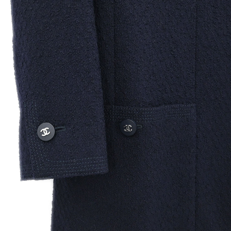 Chanel Collarless Jacket Navy 96P #38 196307