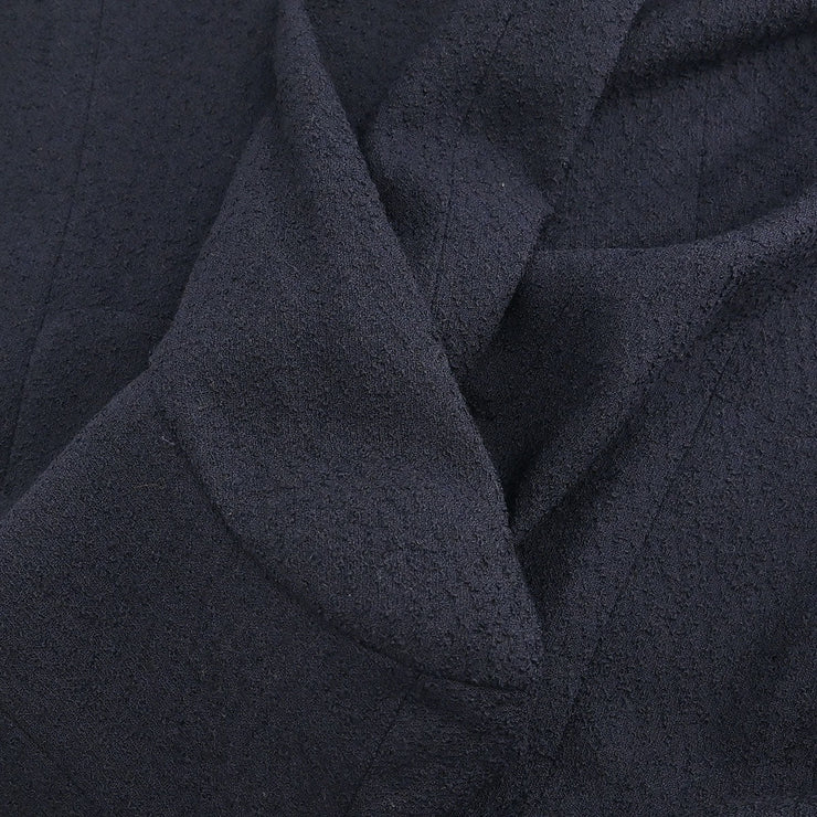 Chanel Collarless Jacket Navy 96P #38 196307