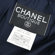 Chanel Collarless Jacket Navy 96P #38 196307