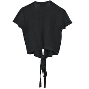 Chanel Short Sleeve Wrap Top Black 96P #38 196308