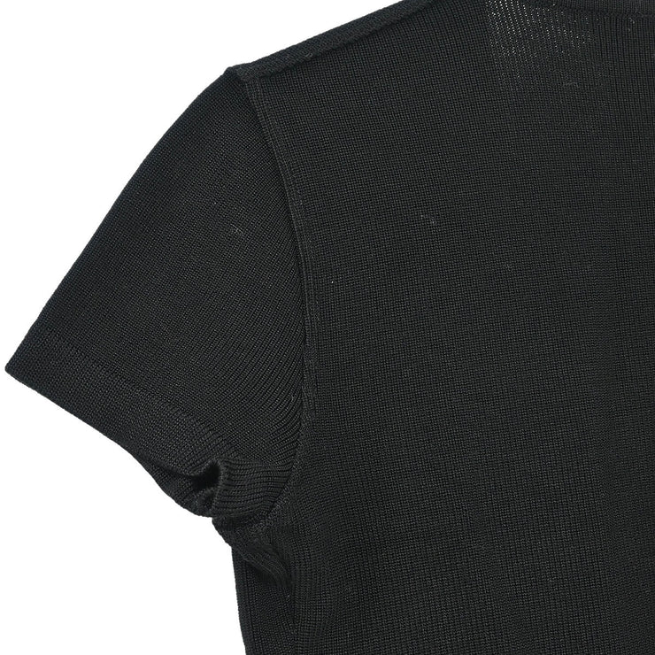 Chanel Short Sleeve Wrap Top Black 96P #38 196308