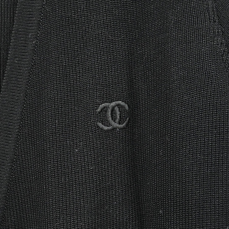 Chanel Short Sleeve Wrap Top Black 96P #38 196308