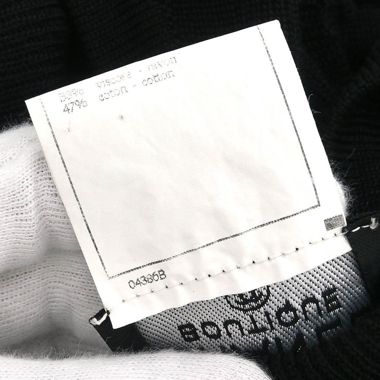 Chanel Short Sleeve Wrap Top Black 96P #38 196308