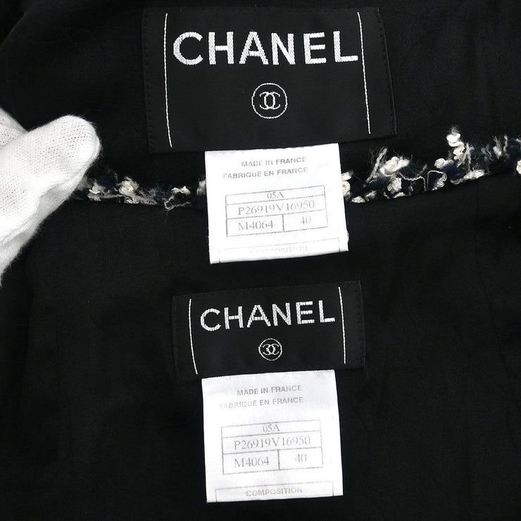 Chanel Ensemble Jacket Vest Black 05A #40 196309