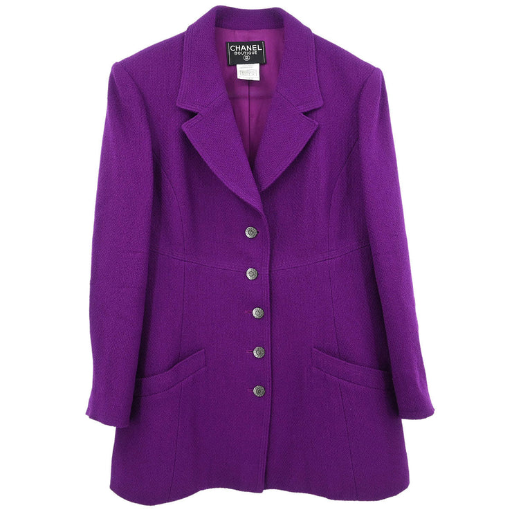 Chanel Single Breasted Jacket Purple 97A #48 196311