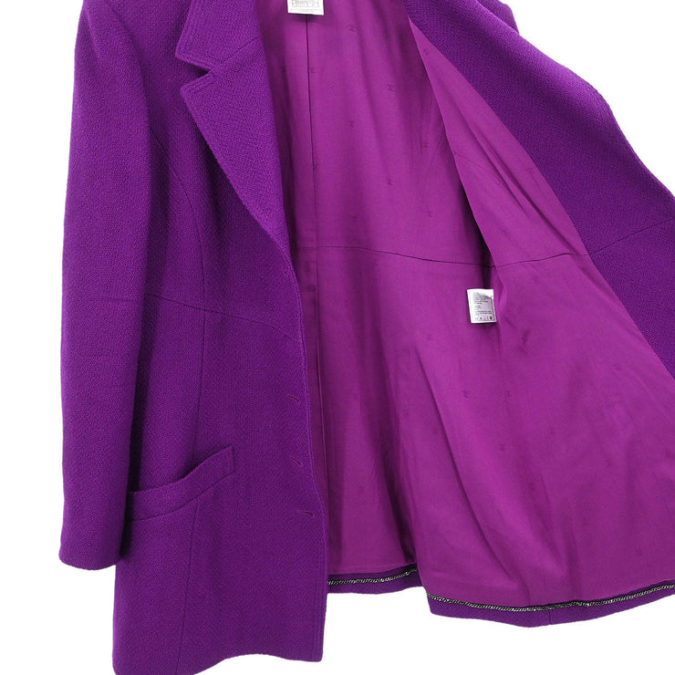 Chanel Single Breasted Jacket Purple 97A #48 196311