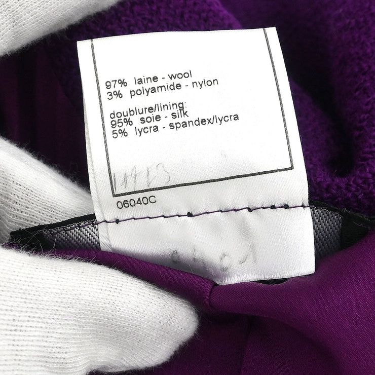 Chanel Single Breasted Jacket Purple 97A #48 196311
