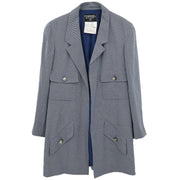 Chanel Single Breasted Jacket Navy CR94 #38 196312