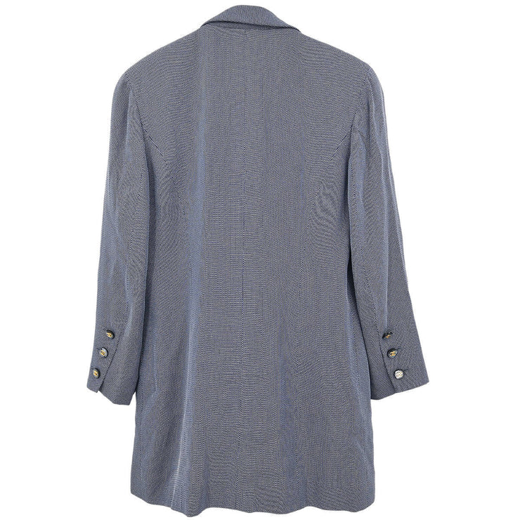 Chanel Single Breasted Jacket Navy CR94 #38 196312