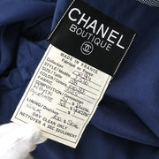Chanel Single Breasted Jacket Navy CR94 #38 196312