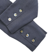 Chanel Single Breasted Jacket Navy CR94 #38 196312