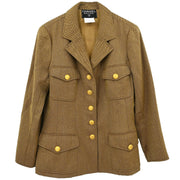Chanel Single Breasted Jacket Brown 96A #40 196315