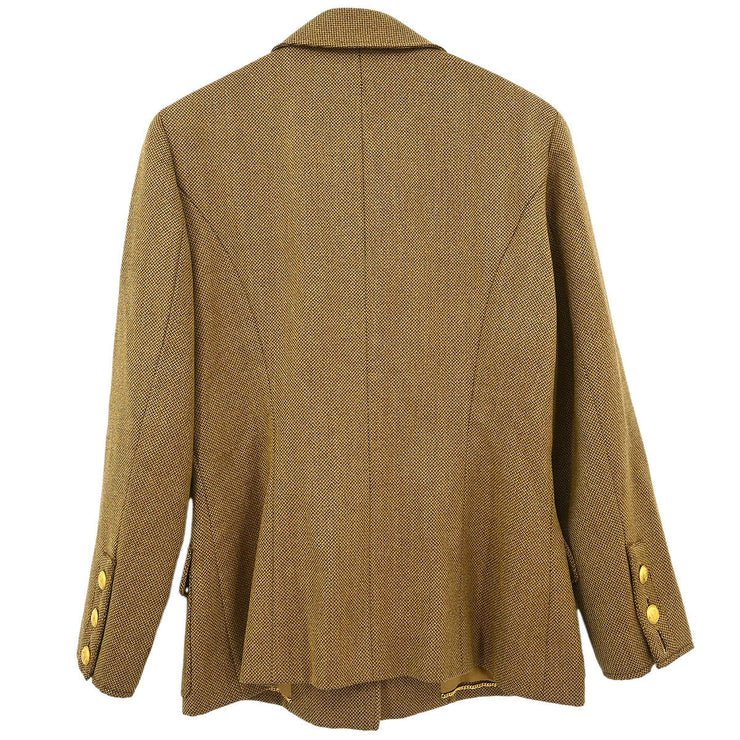Chanel Single Breasted Jacket Brown 96A #40 196315