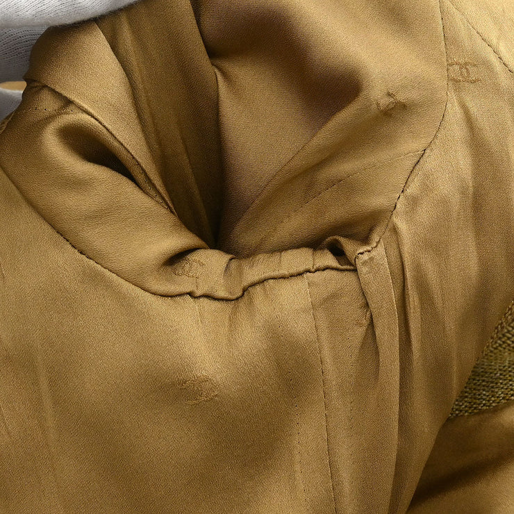 Chanel Single Breasted Jacket Brown 96A #40 196315