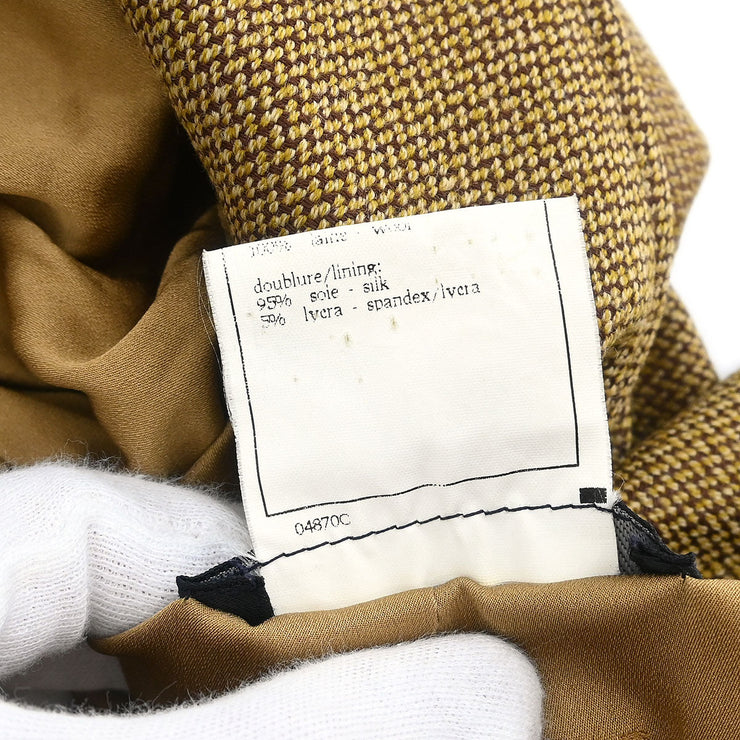 Chanel Single Breasted Jacket Brown 96A #40 196315