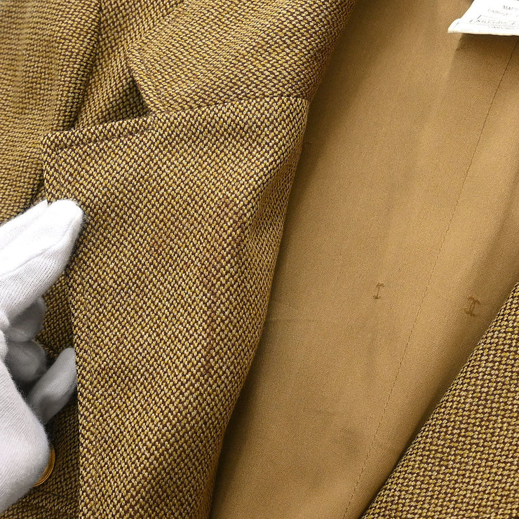 Chanel Single Breasted Jacket Brown 96A #40 196315