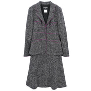 Chanel Setup Suit Jacket Skirt Black 03A #38 196317