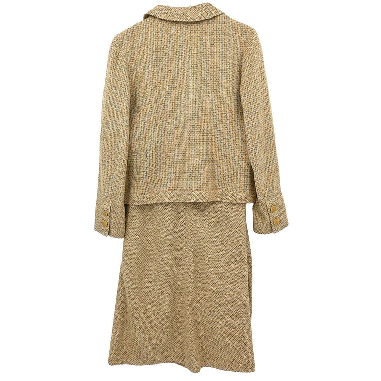 Chanel Setup Suit Jacket Sleeveless Dress Beige 98P #38 196318
