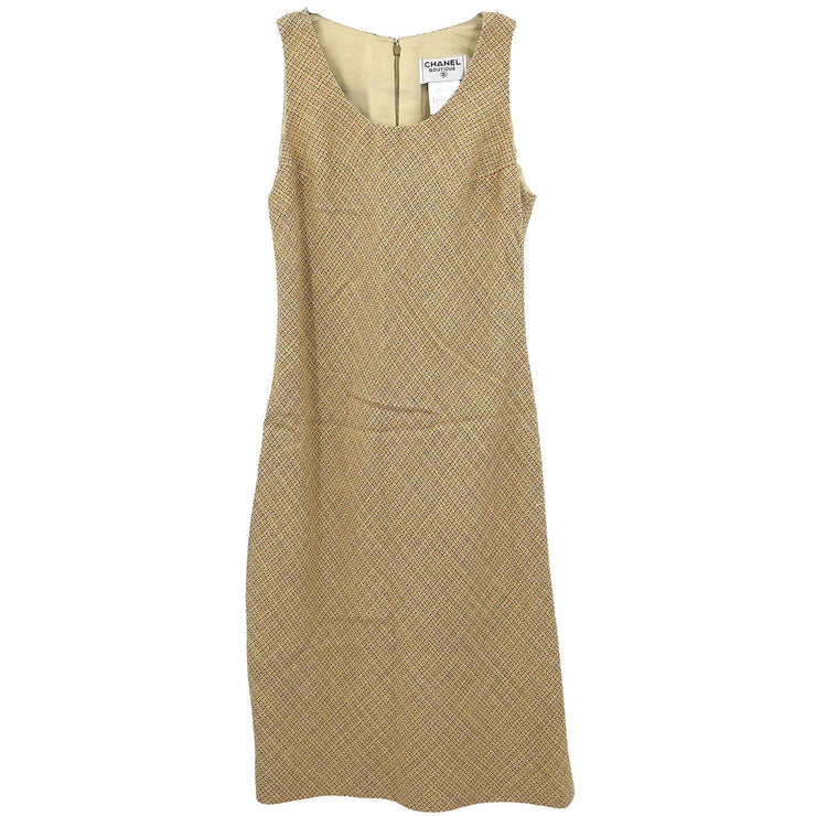 Chanel Setup Suit Jacket Sleeveless Dress Beige 98P #38 196318