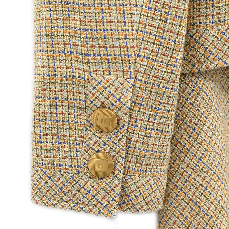 Chanel Setup Suit Jacket Sleeveless Dress Beige 98P #38 196318