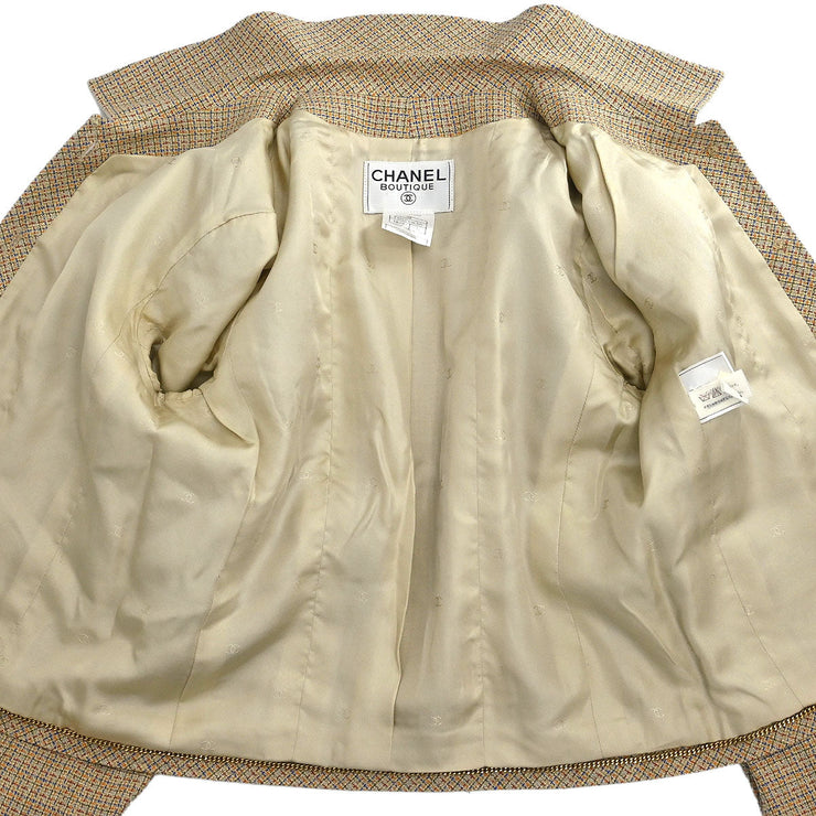 Chanel Setup Suit Jacket Sleeveless Dress Beige 98P #38 196318