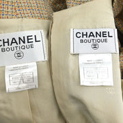 Chanel Setup Suit Jacket Sleeveless Dress Beige 98P #38 196318