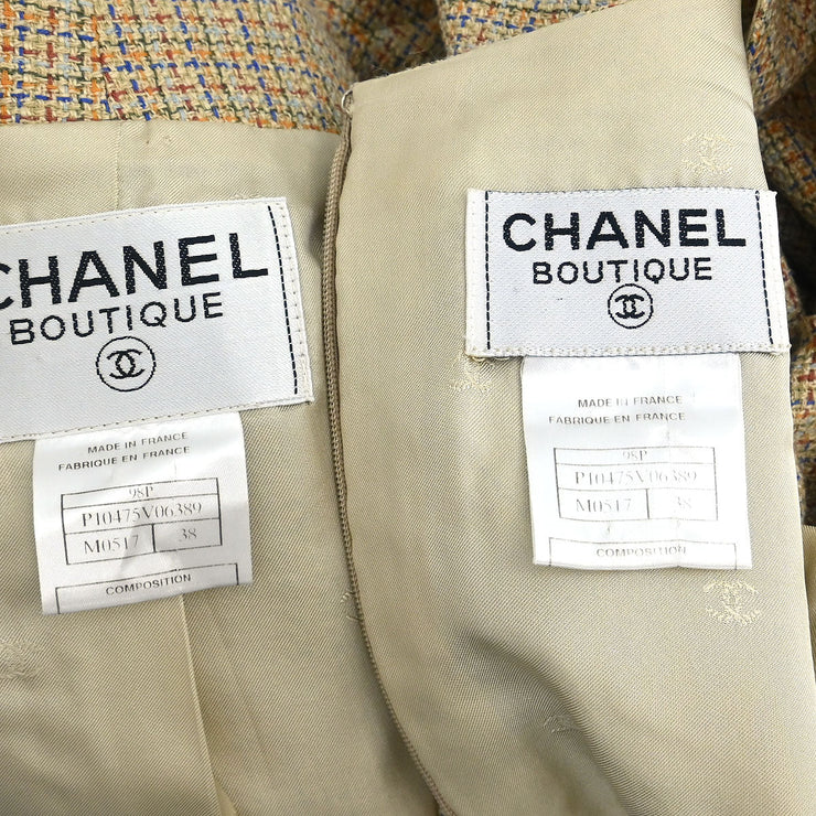 Chanel Setup Suit Jacket Sleeveless Dress Beige 98P #38 196318
