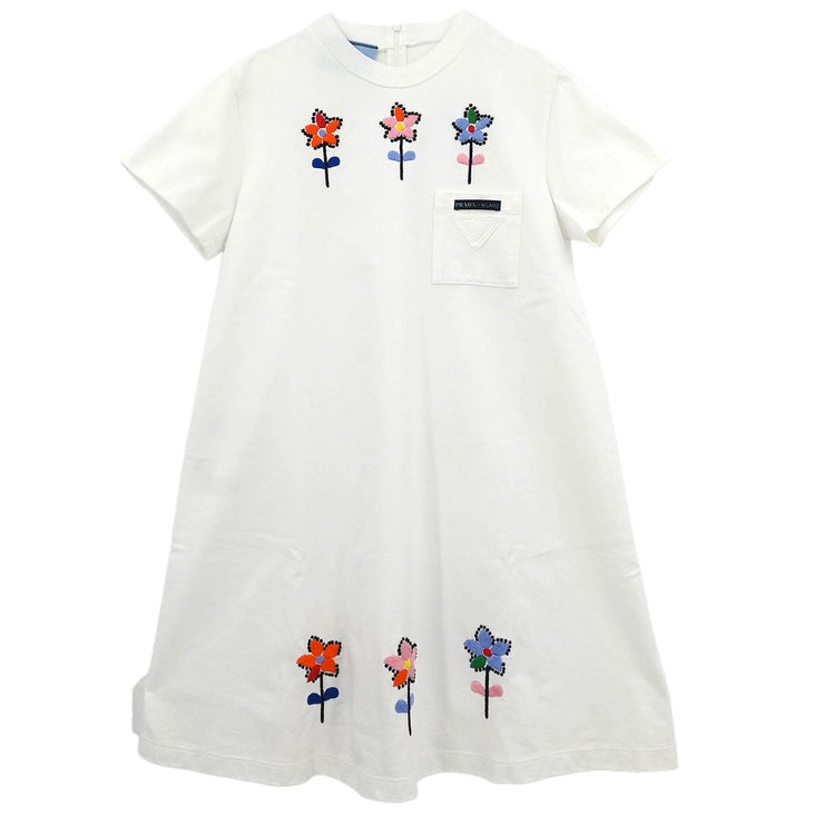Prada Short Sleeve Dress White APD1 2019 2910 #40 196324
