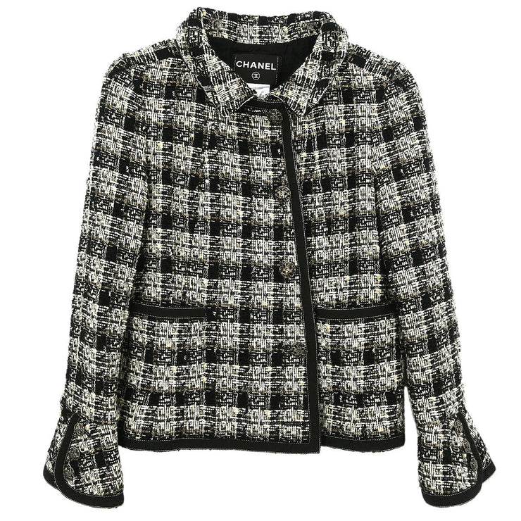Chanel Single Breasted Jacket Black 08A #38 196326