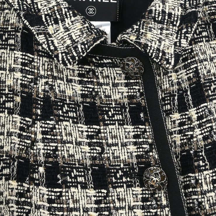 Chanel Single Breasted Jacket Black 08A #38 196326