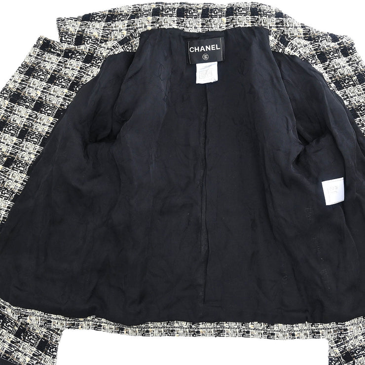 Chanel Single Breasted Jacket Black 08A #38 196326