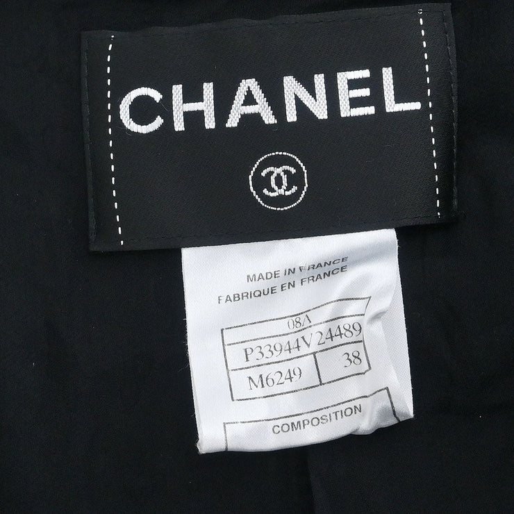 Chanel Single Breasted Jacket Black 08A #38 196326