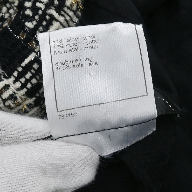 Chanel Single Breasted Jacket Black 08A #38 196326