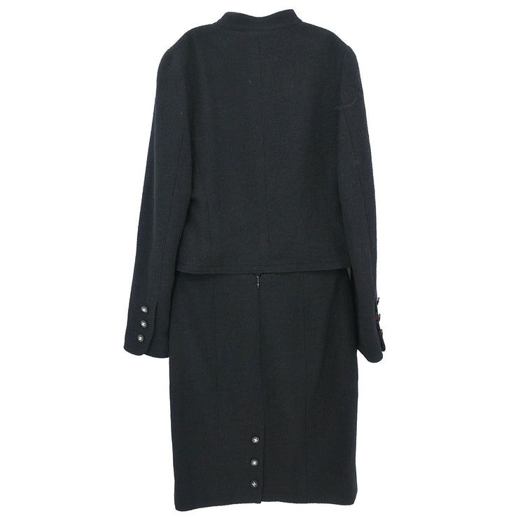 Chanel Setup Suit Jacket Skirt Black 96P #38 196333