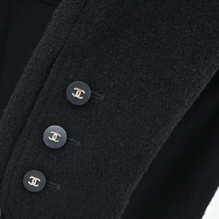 Chanel Setup Suit Jacket Skirt Black 96P #38 196333